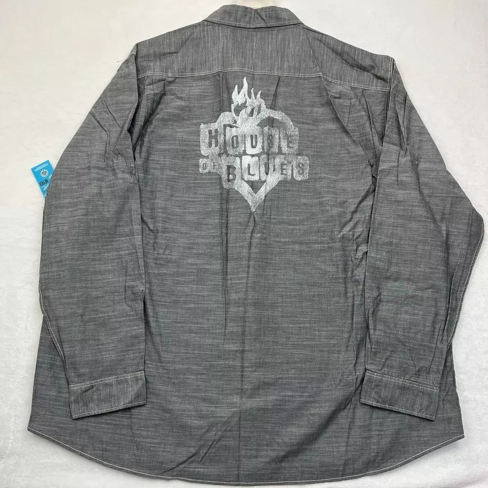 Other House Blues Shirt Men 4XL Button Up Long Sleeve Cotton Size US XXL / EU 58 / 5 - 2 Thumbnail