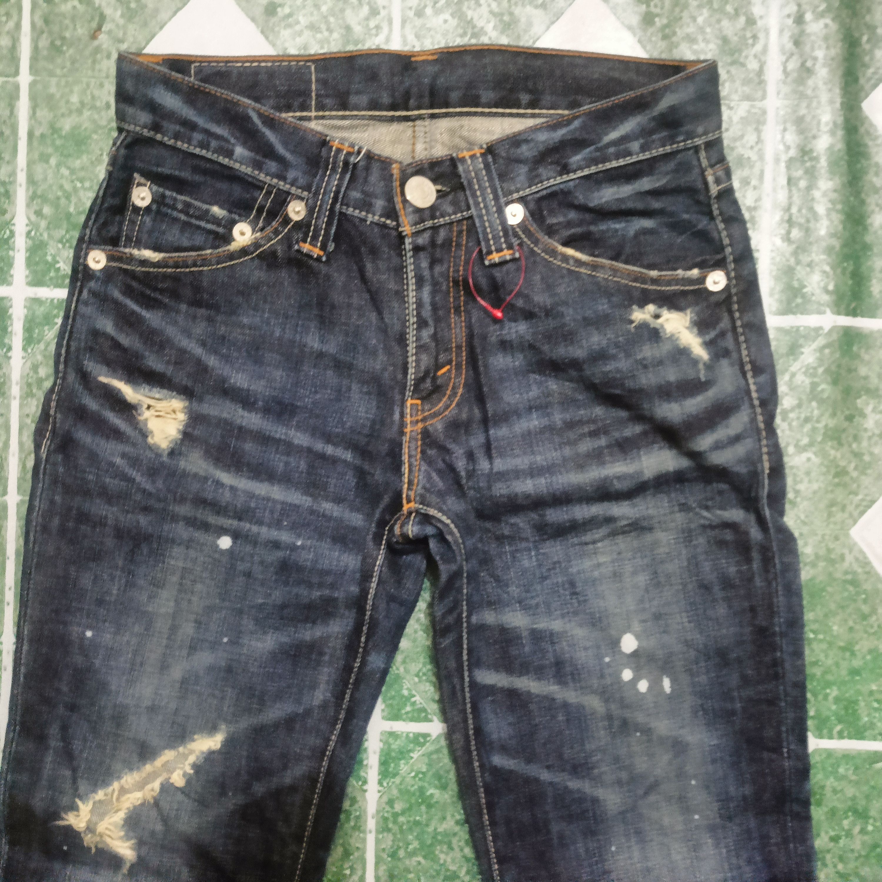 Levi's 💥Insane 90s Levis 708 Distressed Paint Splatter Bootcut Size US 28 / EU 44 - 2 Thumbnail