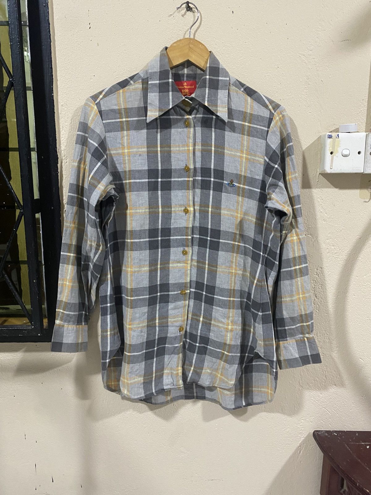 Vivienne Westwood Red Label Grey&Yellow Check Orb Shirts