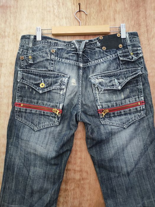 If Six Was Nine Semantic ripped Distressed denim punk pants #46-012DLAL Size US 32 / EU 48 - 6 Thumbnail