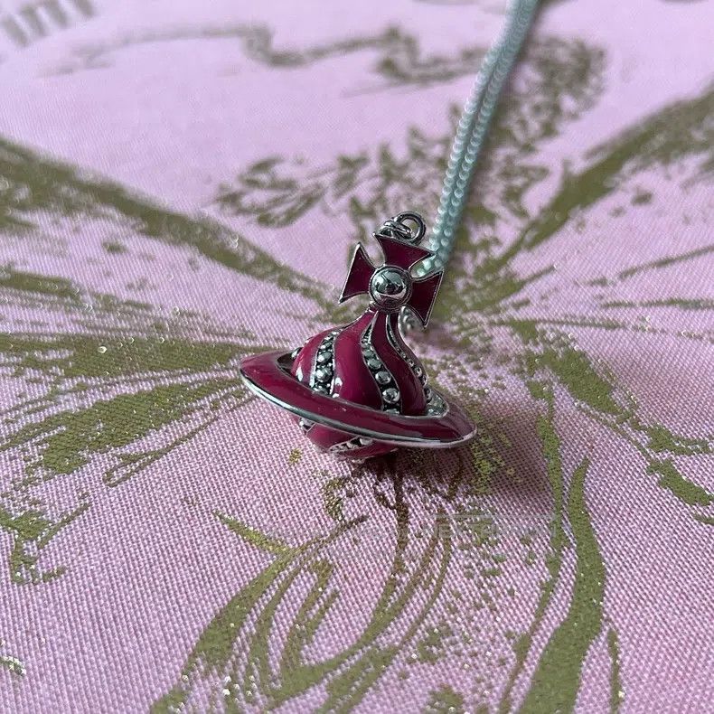 Vivienne Westwood Vivienne Westwood Vintage Pink Spiral Orb 3D Saturn Neckla Size ONE SIZE - 1 Thumbnail