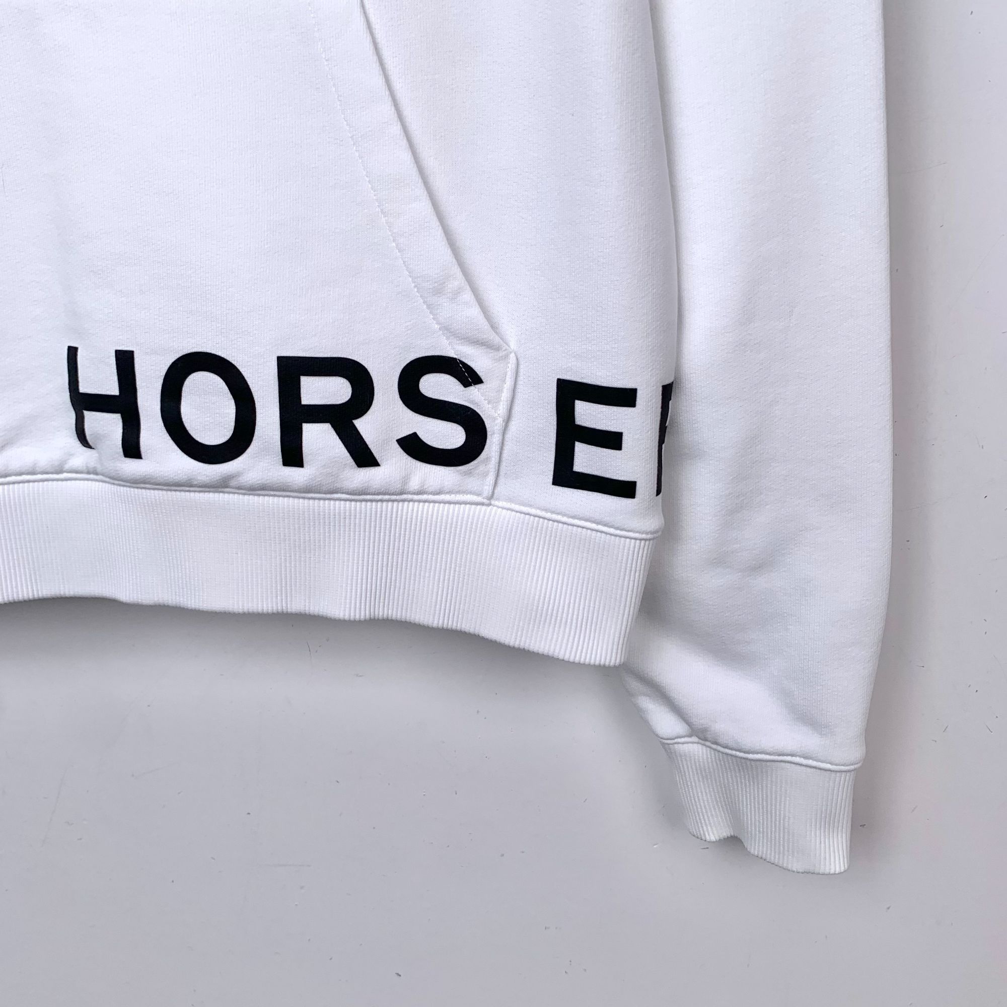 Burberry Burberry White Logo Print Cotton Hooded Sweatshirt (Size M) Size US M / EU 48-50 / 2 - 5 Thumbnail