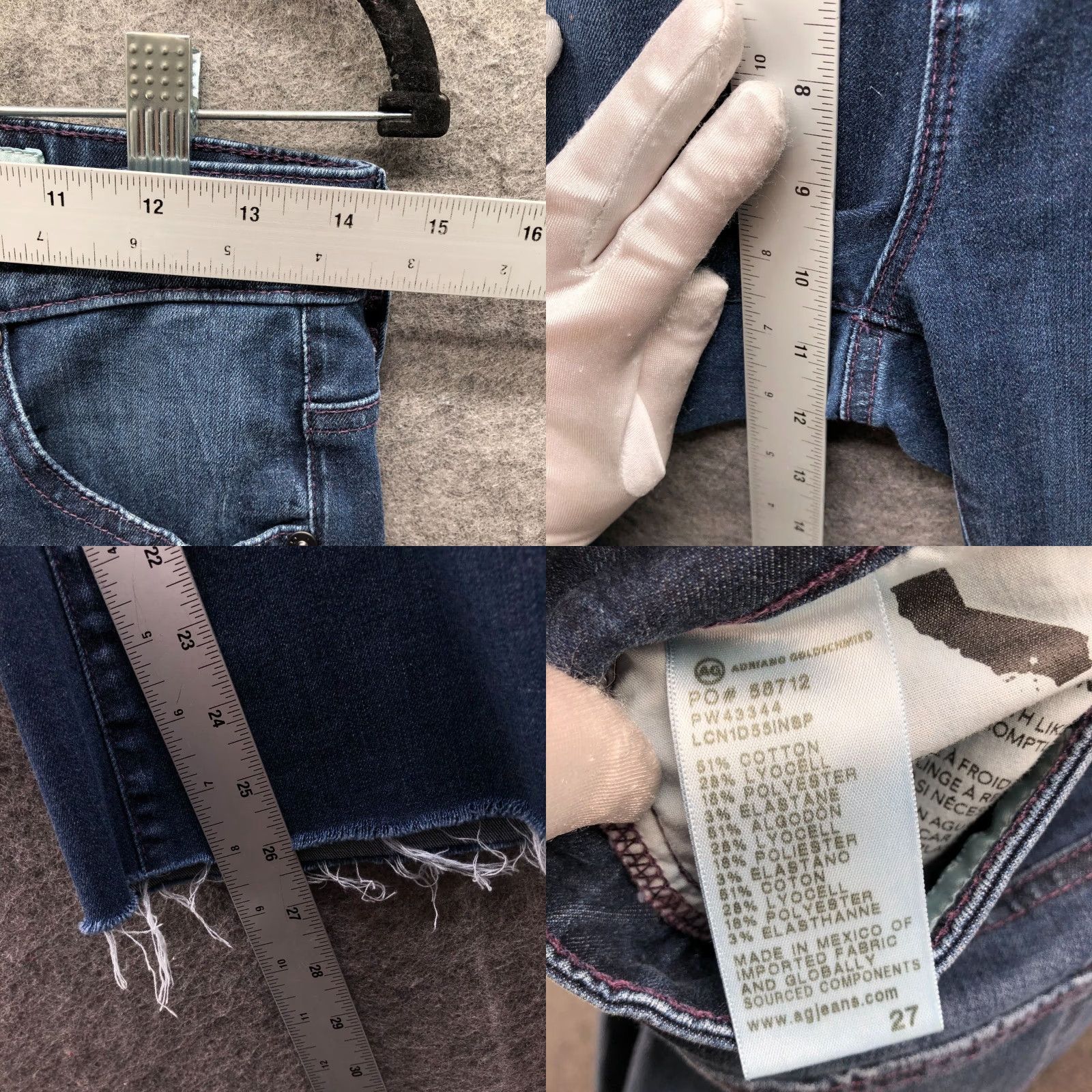 Vintage AG Adriano Goldschmied Farrah Boot Crop High Rise Jeans Womens 27 Contour 360 Size 27" / US 4 / IT 40 - 8 Thumbnail