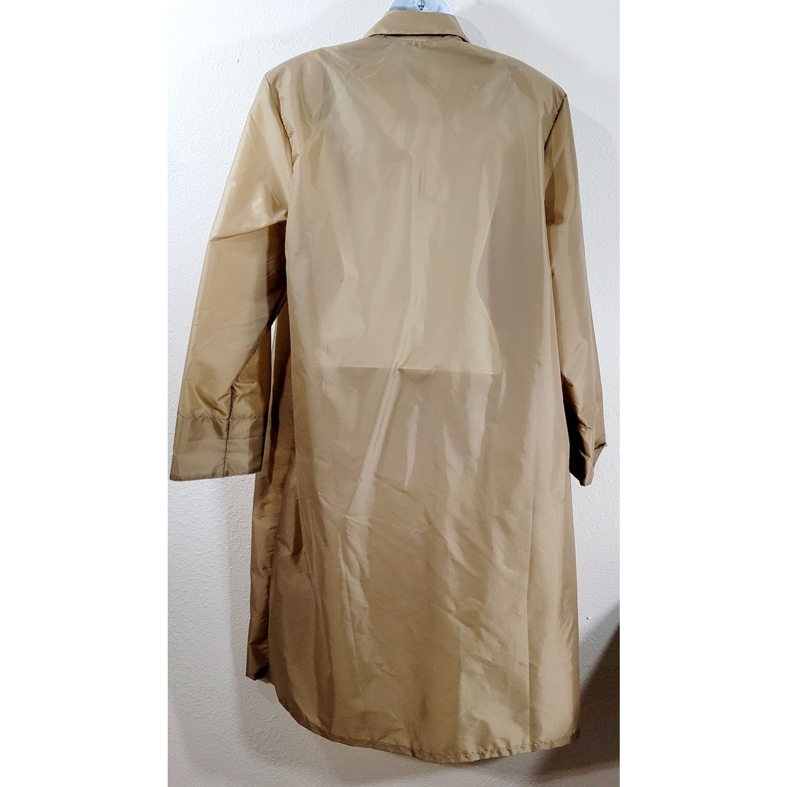 Other VTG Aqua Sheen Tan Brown Lightweight Raincoat Small Collard Size S / US 4 / IT 40 - 2 Thumbnail
