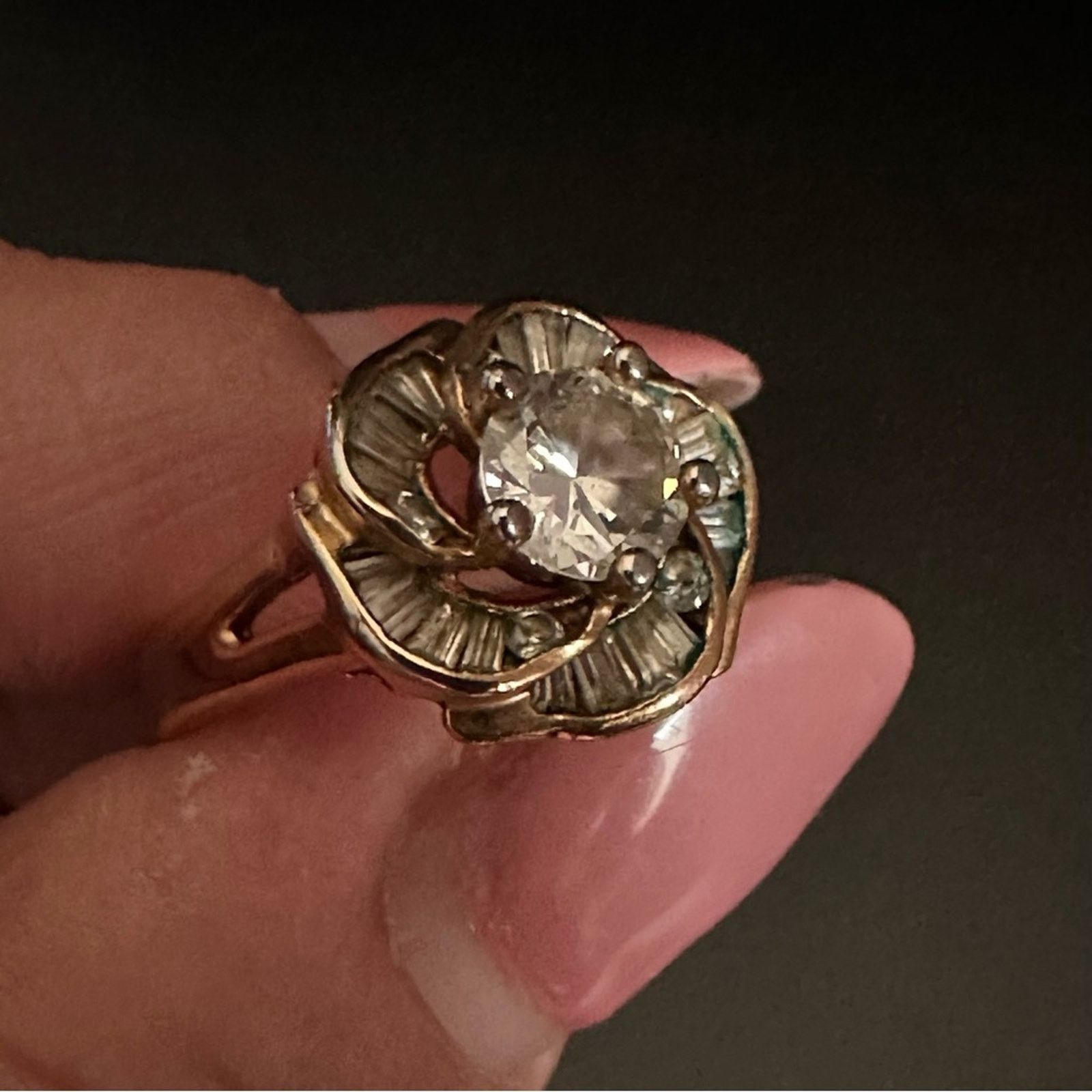 Other Vintage Rose Gold And Sterling Silver Ring Size ONE SIZE - 7 Thumbnail