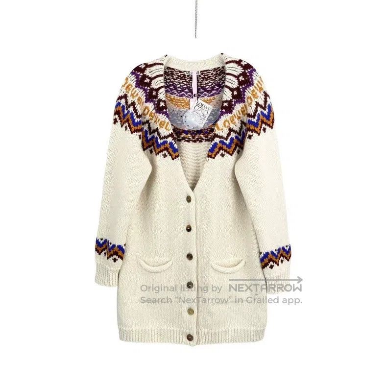 Loewe Loewe Letter wave V-neck cardigan Size M / US 6-8 / IT 42-44 - 1 Thumbnail
