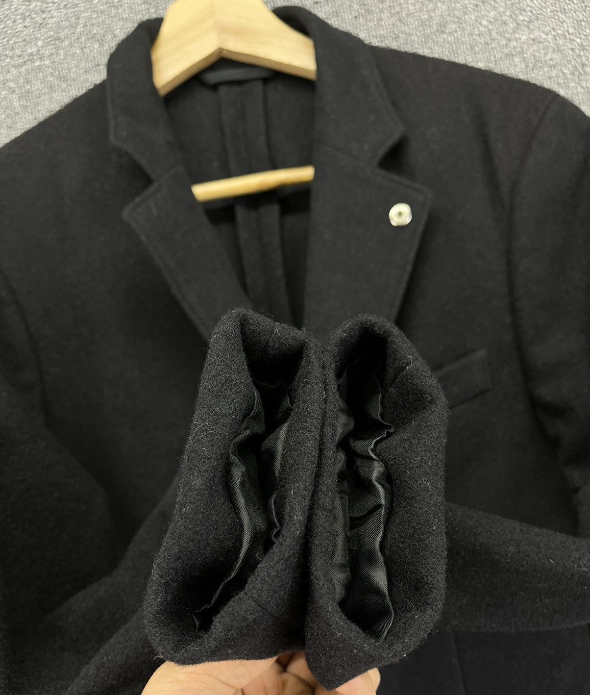 Lemaire × Uniqlo Lemaire Uniqlo Luxury Button Up Wool Black Jacket Size S / US 4 / IT 40 - 10 Thumbnail