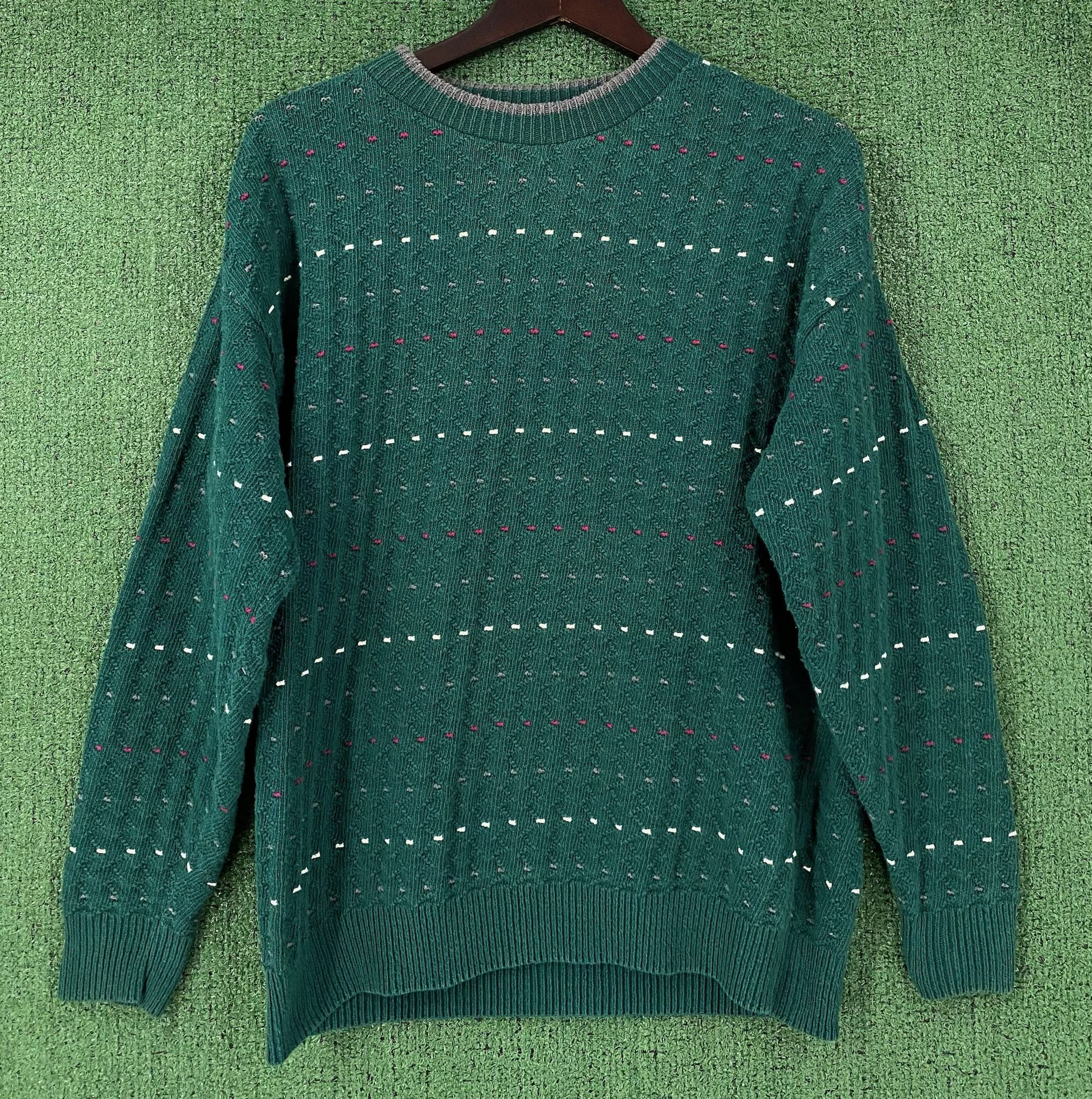 Other 90’s J G Hook Forest Green Patterned Cotton Sweater Larg Size US L / EU 52-54 / 3 - 1 Thumbnail