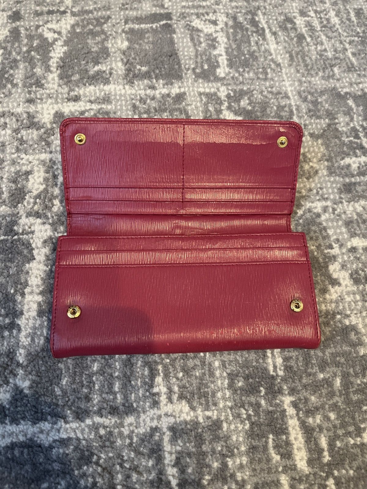 Prada Prada Pink Saffiano Long Bifold Wallet Size ONE SIZE - 3 Thumbnail