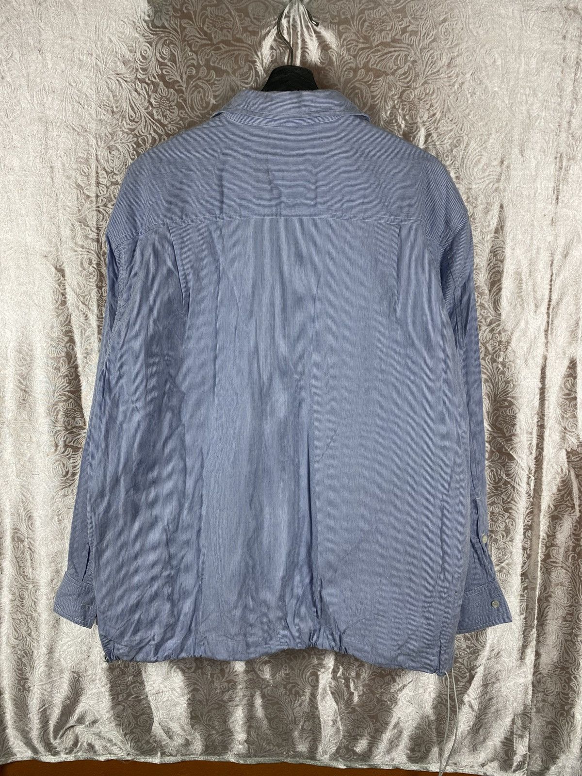 Japanese Brand Evistud Blue Stripe Pullover Shirt Jacket Double Pocket Size US L / EU 52-54 / 3 - 7 Thumbnail