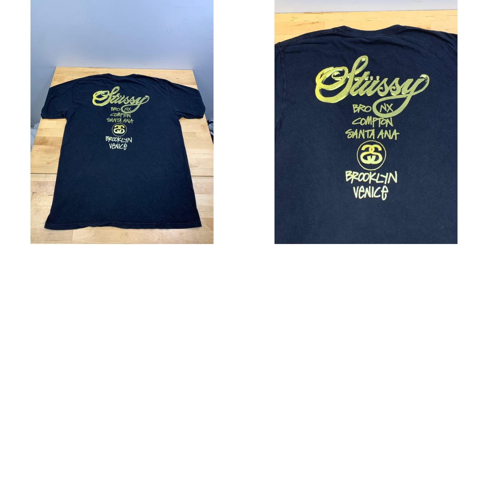 Logo 7 VINTAGE Stussy Shirt Mens M Black Logo Location Skate Y2K 12625 Size US M / EU 48-50 / 2 - 8 Thumbnail