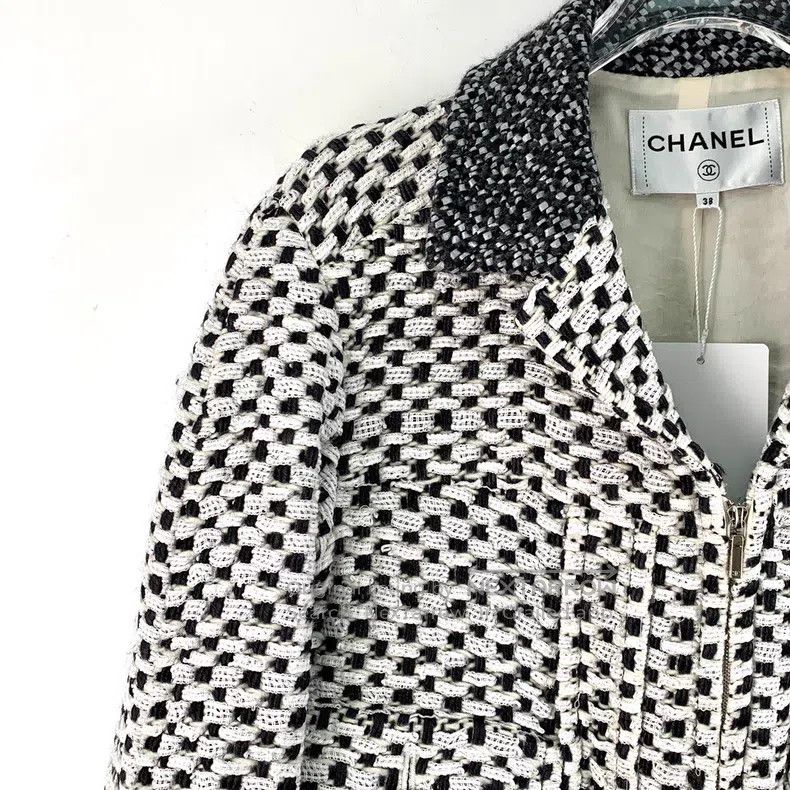 Chanel Chanel Colour-blocked silk lapel zipper woven jacket Size XS / US 0-2 / IT 36-38 - 3 Thumbnail