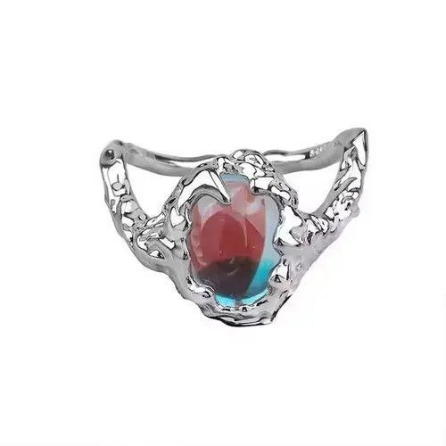 HyperDenim Electro Ring Crystal Stone Silver Abstract Star Pop Fantasy Size ONE SIZE - 2 Thumbnail