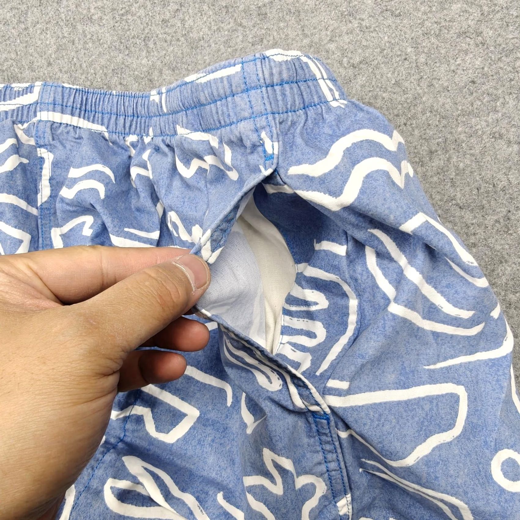 Patagonia Patagonia Swim Trunks Mens XL Blue Geometric Drawstring Pockets Cotton Size US 36 / EU 52 - 5 Thumbnail