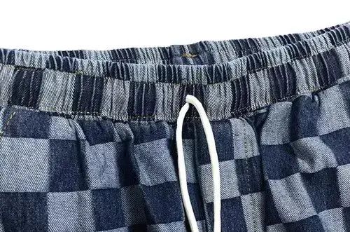 Other 20AW Indigo Union Japan Dark Blue Checked Adjustable Pants Size US 34 / EU 50 - 3 Thumbnail