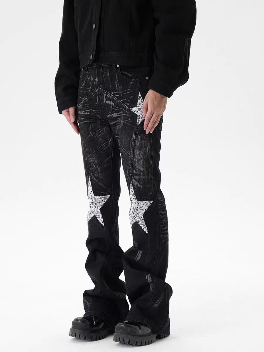 Jean Black pentagram pattern jeans Size US 30 / EU 46 - 1 Thumbnail