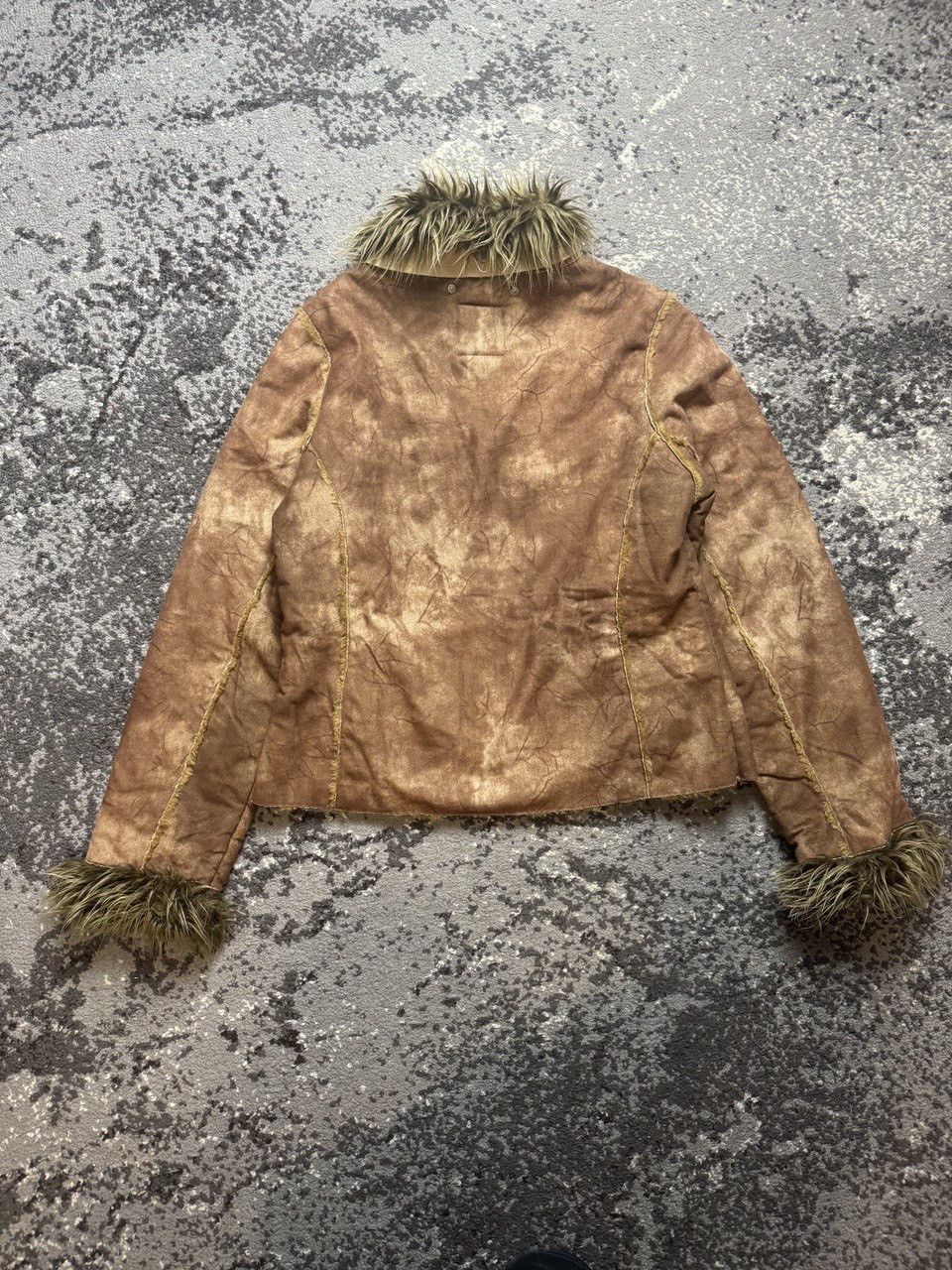 Japanese Brand × Vintage Vintage Y2K Suede Leather Style Fur Faux Collar Sleeve Jack Size US S / EU 44-46 / 1 - 11 Thumbnail
