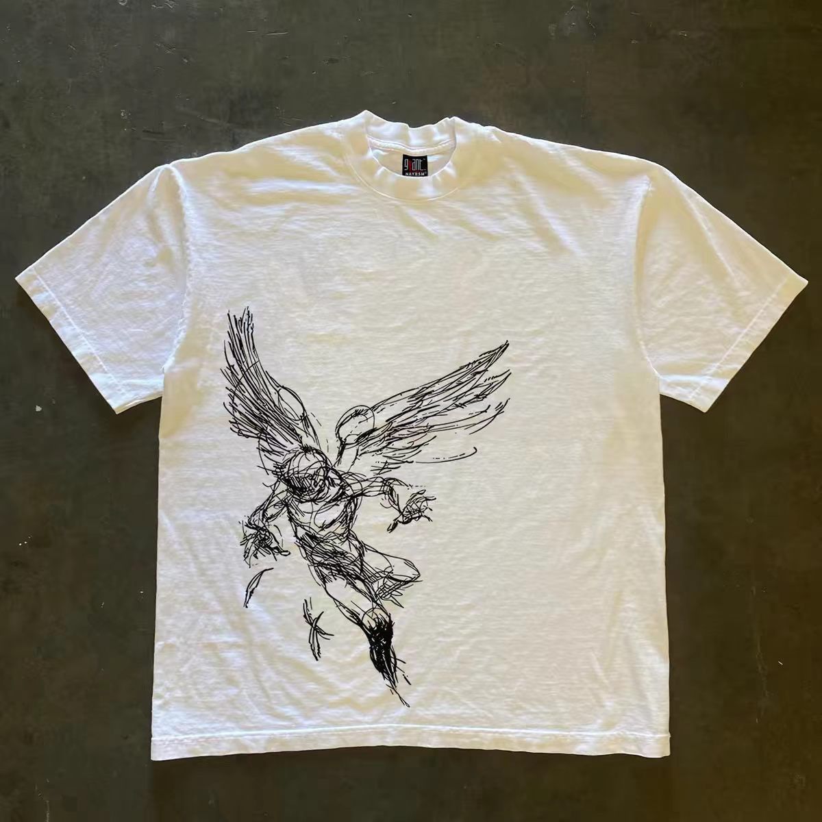 Vintage White casual retro angel print t-shirt Size US M / EU 48-50 / 2 - 1 Thumbnail