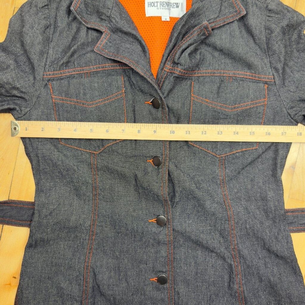 Holt Renfrew HOLT RENFREW Denim Gray Jeans Jacket button-down Size 2 Size XS / US 0-2 / IT 36-38 - 12 Thumbnail