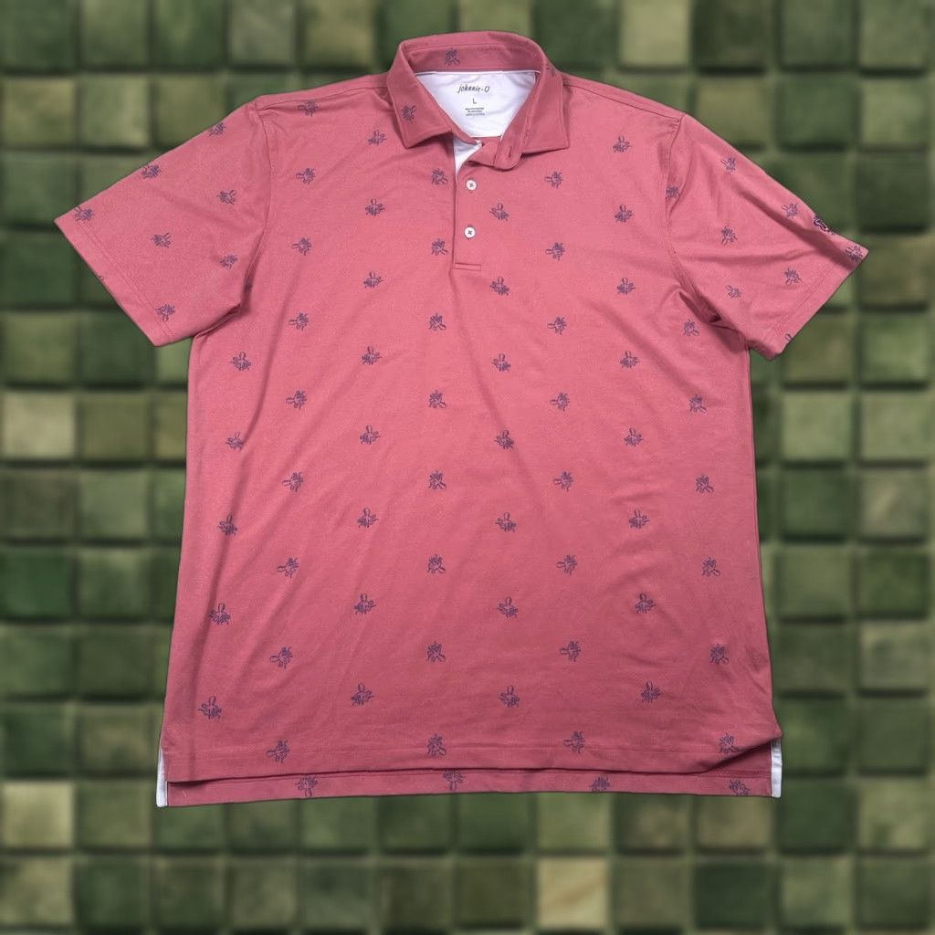 johnnie-O johnnie-O Polo Shirt Mens Large Pink Octopus AOP Stretch Golf Shirt Mens Regular Polo Size US L / EU 52-54 / 3 - 1 Thumbnail