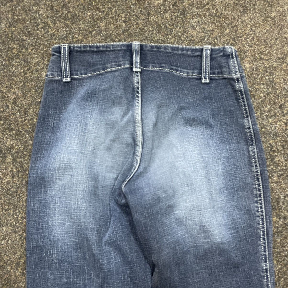 Vintage Y2K Vintage Flared Jeans Distressed Embellished Grunge Skate Size 30" / US 8 / IT 44 - 2 Thumbnail