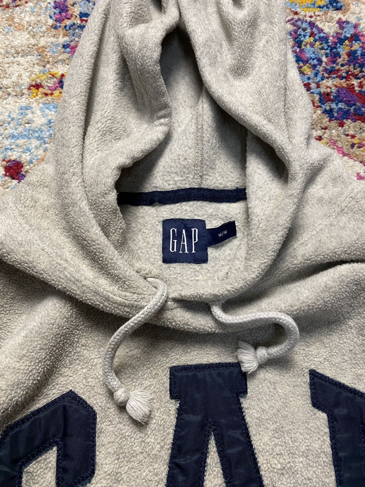 Gap × Vintage Vtg 90s GAP Abstract Fur Lining Pull Over Hoodie Size US M / EU 48-50 / 2 - 6 Thumbnail