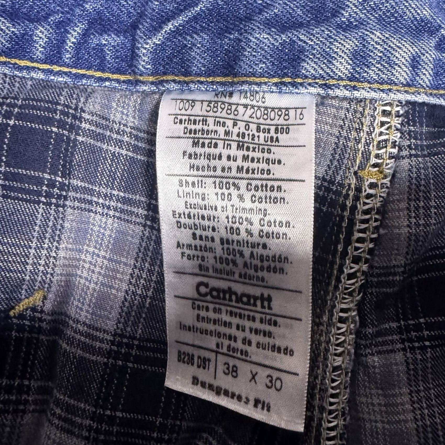 Carhartt Carhartt Jeans Mens 38x30 Carpenter Dungaree Flannel Lined Workwear B236 DST Jeans Size US 38 / EU 54 - 5 Thumbnail