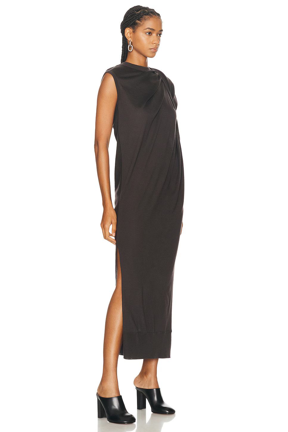 Rick Owens o1y0126 Maxi Dress in Chocolate Brown Size M / US 6-8 / IT 42-44 - 2 Thumbnail