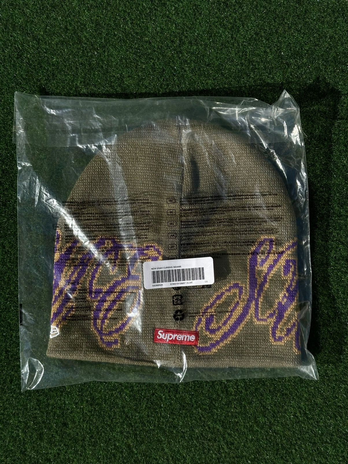 Supreme Supreme New Era® Cursive Beanie Olive Size ONE SIZE - 2 Thumbnail