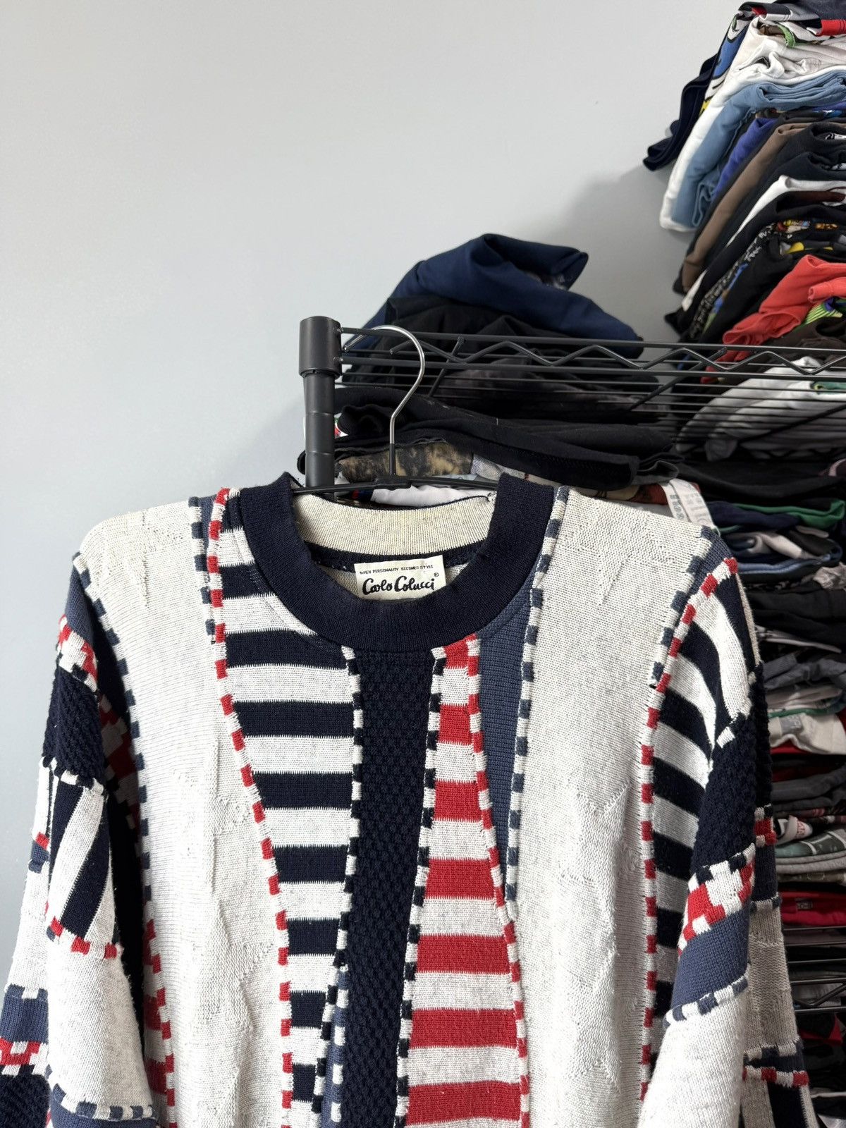 Coogi Rare Vintage Carlo Colucci American Flag Coogi Style Sweater Size US L / EU 52-54 / 3 - 2 Thumbnail