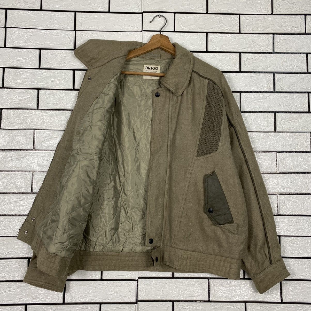 Japanese Brand Vintage Wool Bomber Jacket Drigo Japan Issey Miyake Size US L / EU 52-54 / 3 - 16 Thumbnail