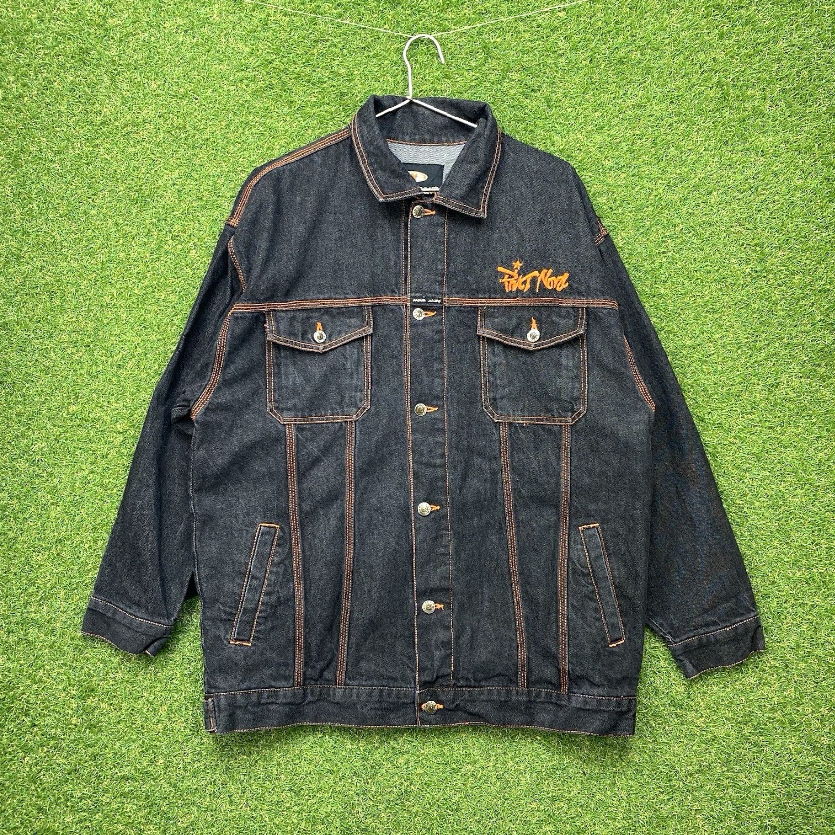 Vintage VINTAGE Platinum Nova Jeans Denim Jacket Mens 3XL Black Denim Logo 80s 90s Jacket Men Size US 39 - 2 Thumbnail