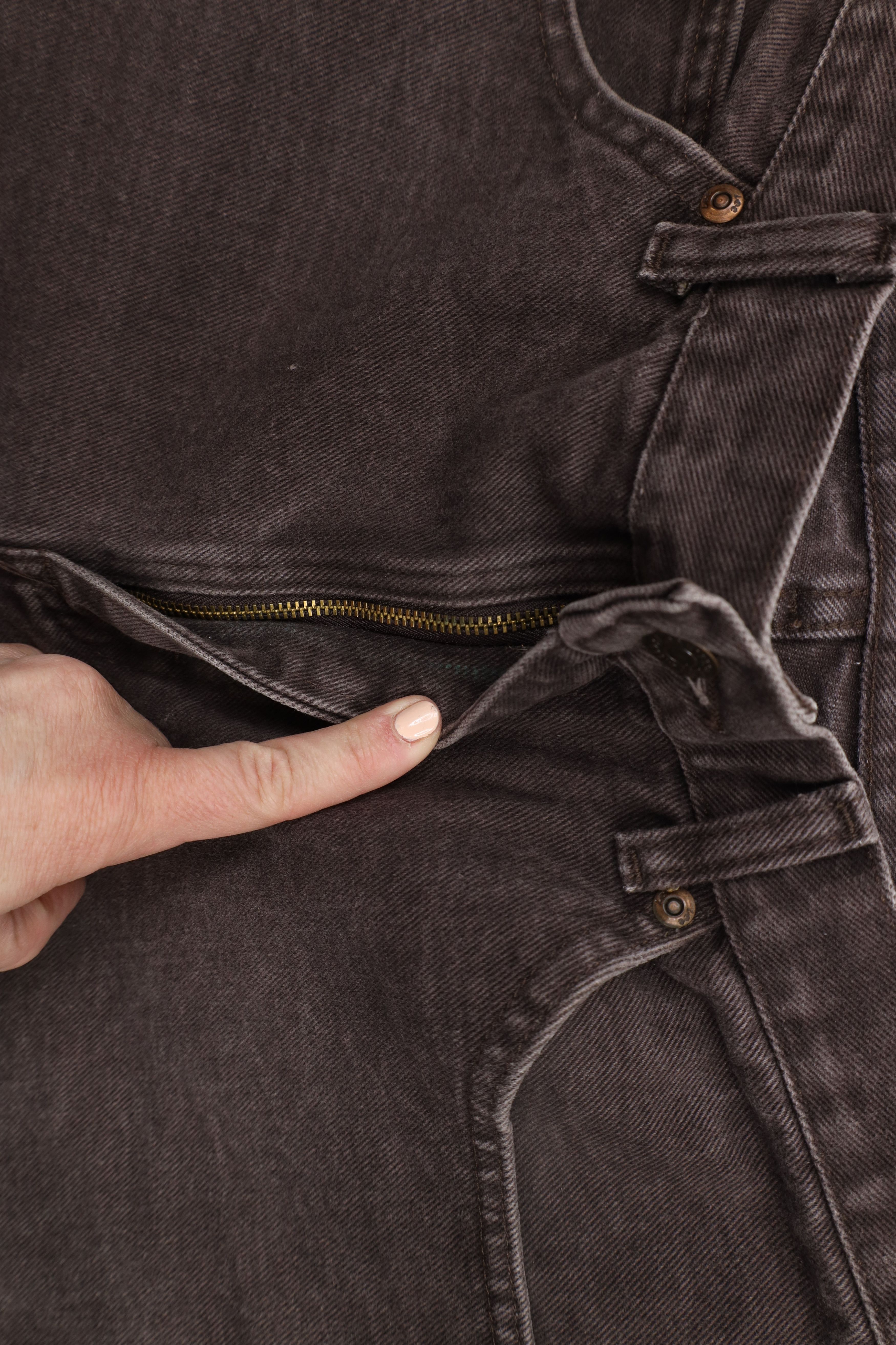 Lee × Vintage Vintage 90s Lee Straight Leg Denim Jeans Brown Cotton Size US 32 / EU 48 - 9 Thumbnail