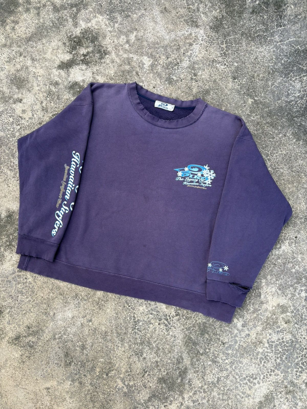 Japanese Brand Vintage Sunfaded Distressed Piko Oversized Sweatshirt Size US XXL / EU 58 / 5 - 3 Thumbnail