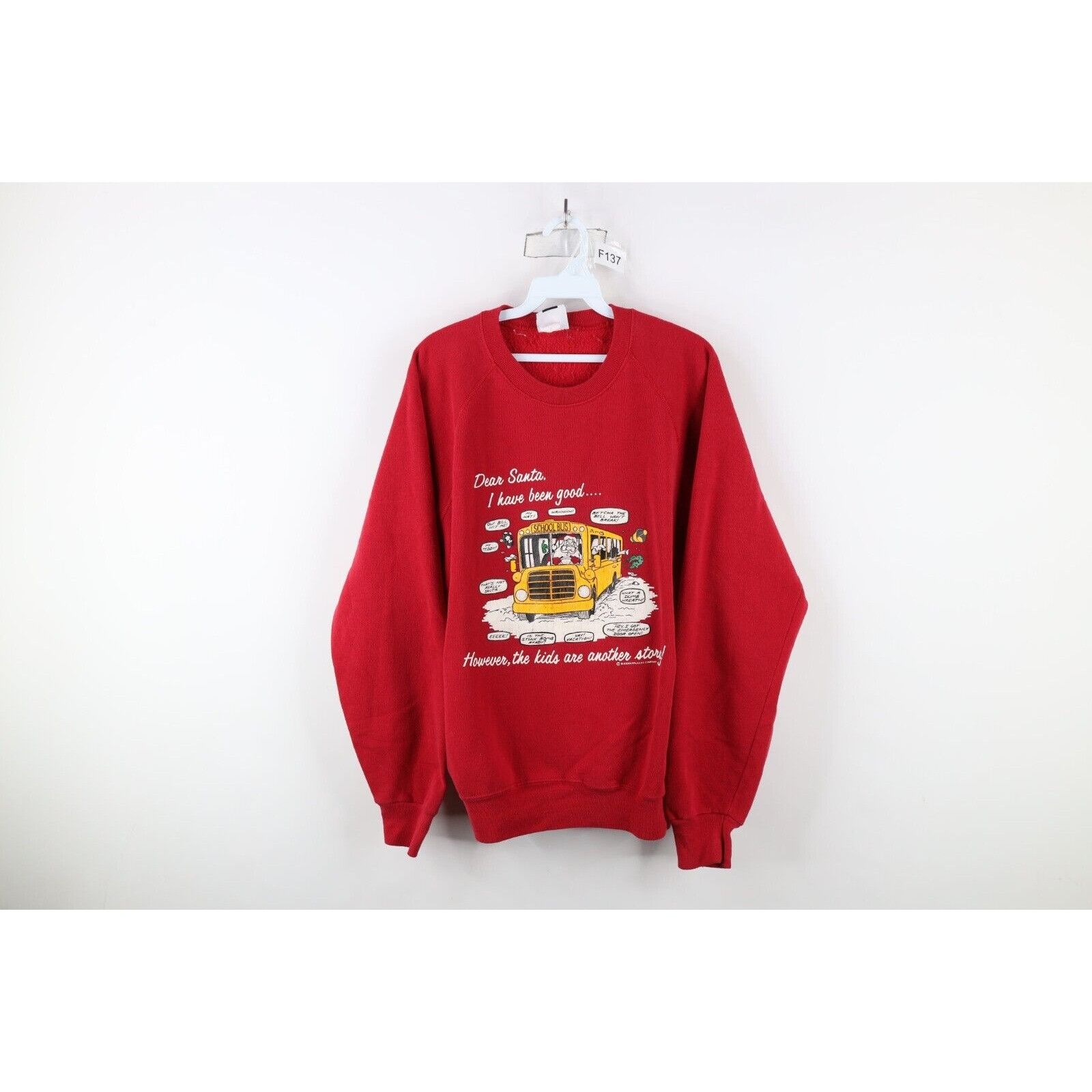 Vintage Vintage 90s Streetwear Faded Christmas School Bus Sweatshirt Size XXL / US 16-18 / IT 52-54 - 1 Thumbnail