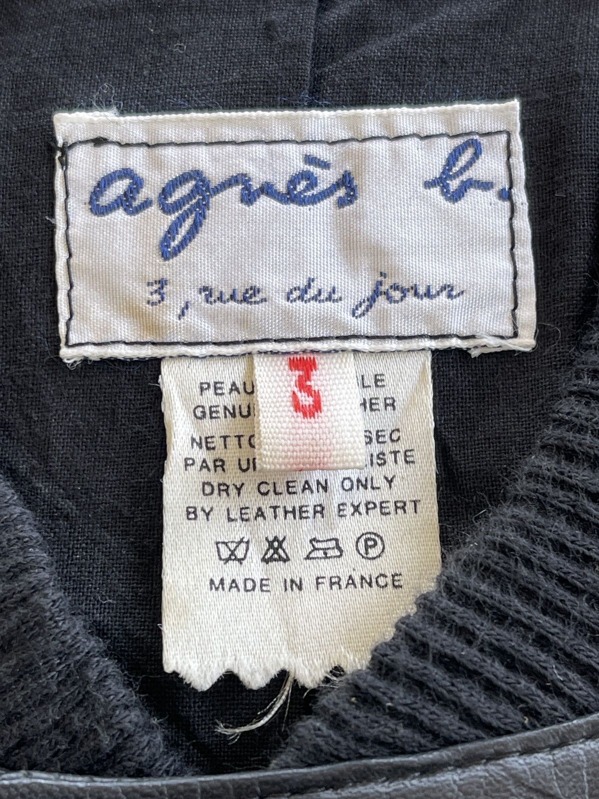 agnes b. Agnes.B Black Leather Bomber Jacket Size US L / EU 52-54 / 3 - 8 Thumbnail