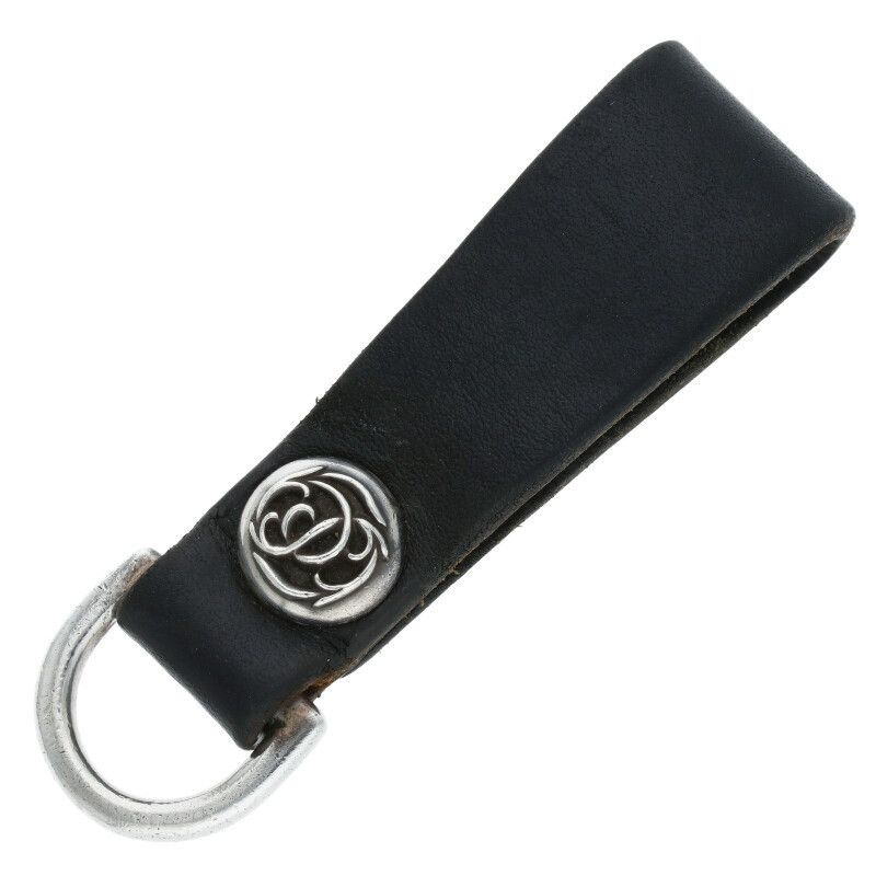 小物 CHROME HEARTS CH BELT LOOP D RING Chrome Hearts Belt Loop Leather 21.7g Black × Silver Cross