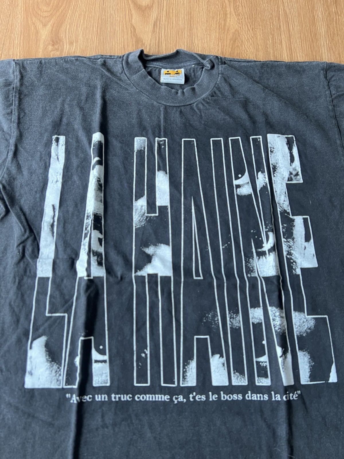Band Tees La Haine French Movie By Mathieu Kassovitz Black Faded Tee Size US L / EU 52-54 / 3 - 1 Thumbnail