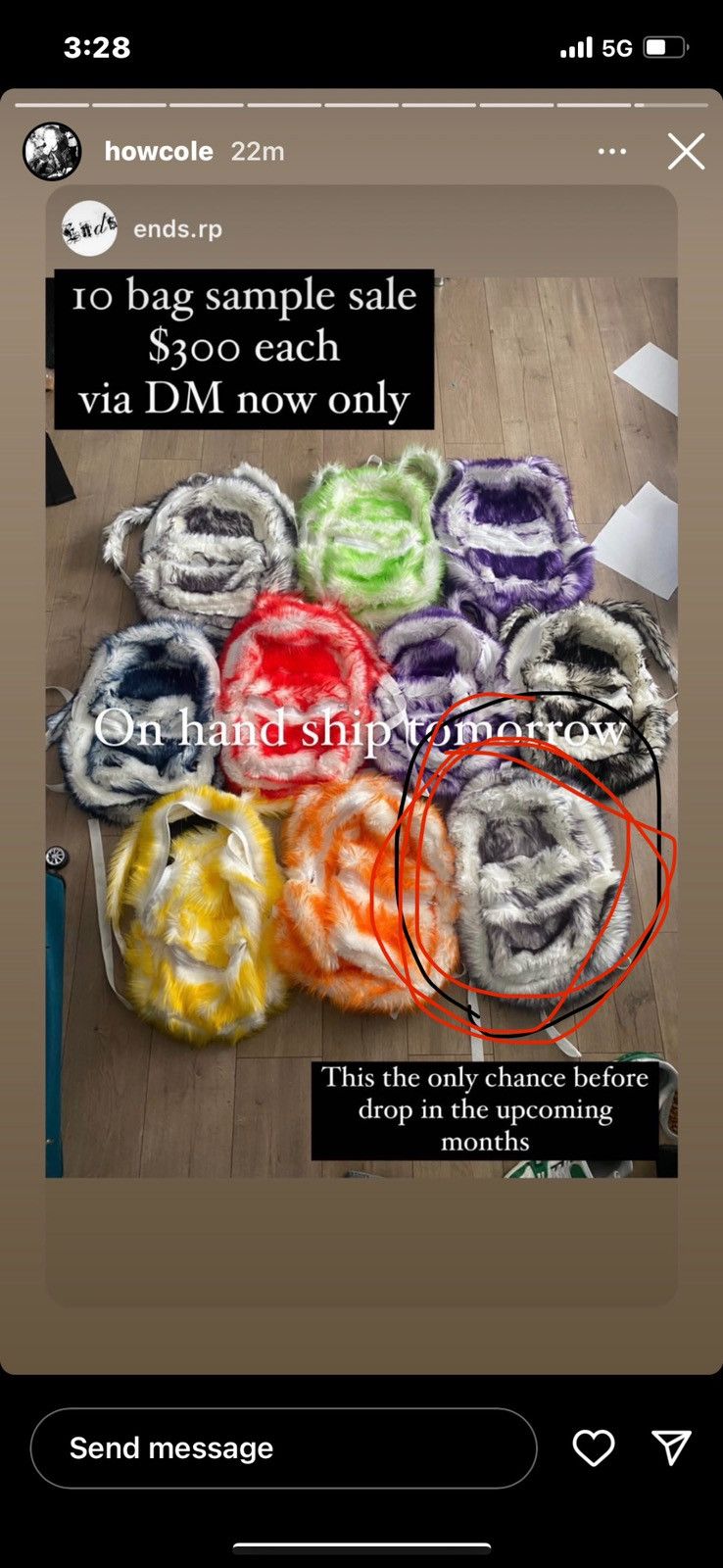 Ends Repair 1-10 First Round Faux Fur Sample Bag Size ONE SIZE - 7 Thumbnail