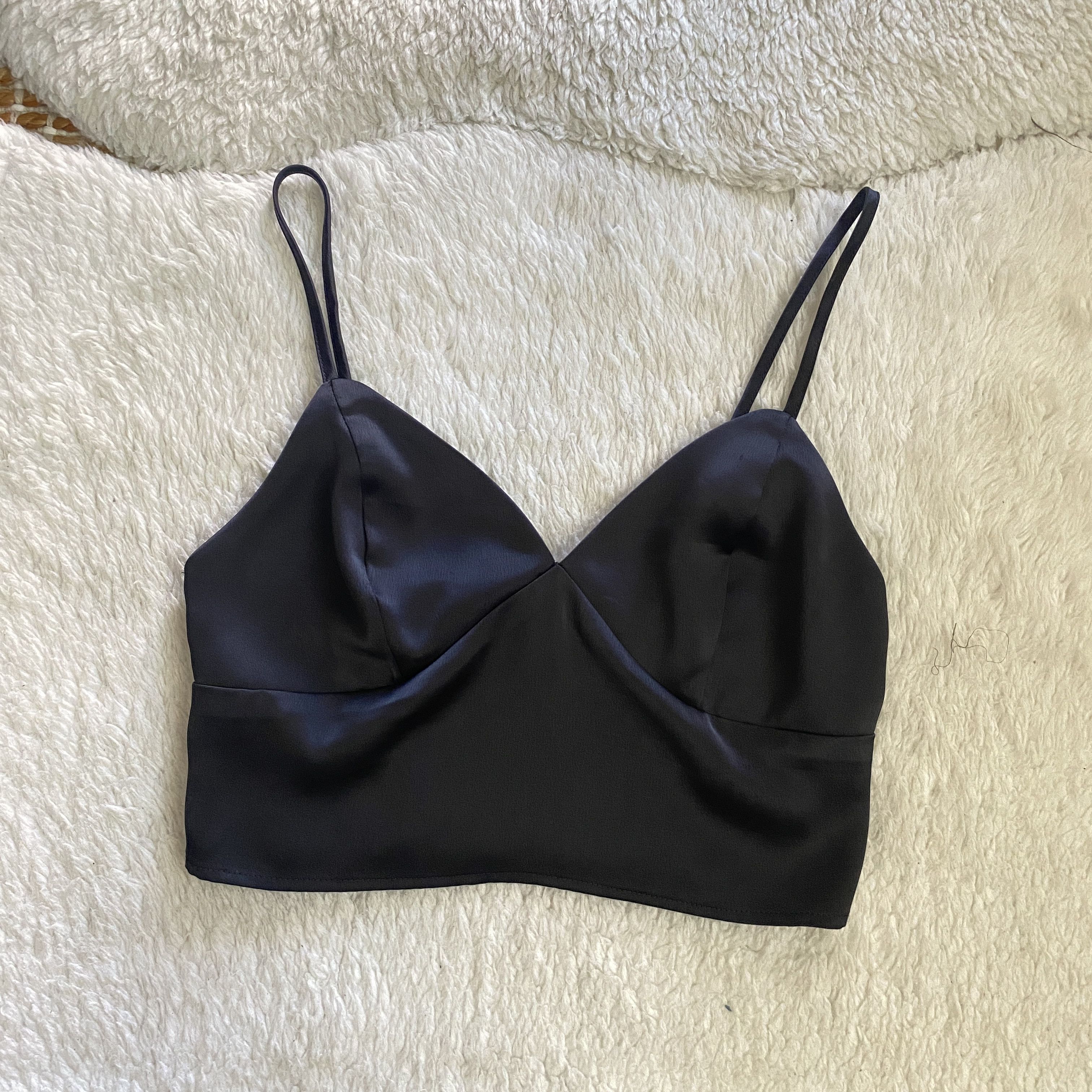 Garage Garage Women’s Black Satin Crop Top – Size XS Size XS / US 0-2 / IT 36-38 - 7 Thumbnail