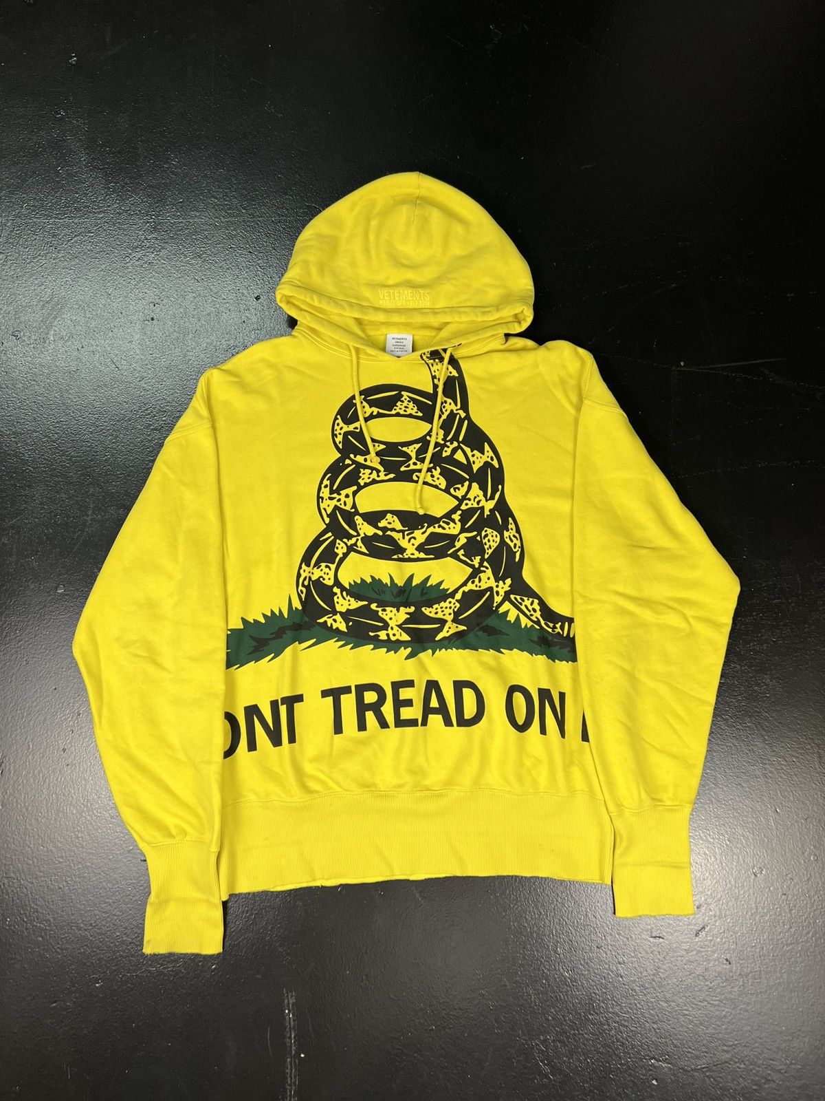 Pre-owned Vetements Don't Tread On Me Hoodie In Yellow