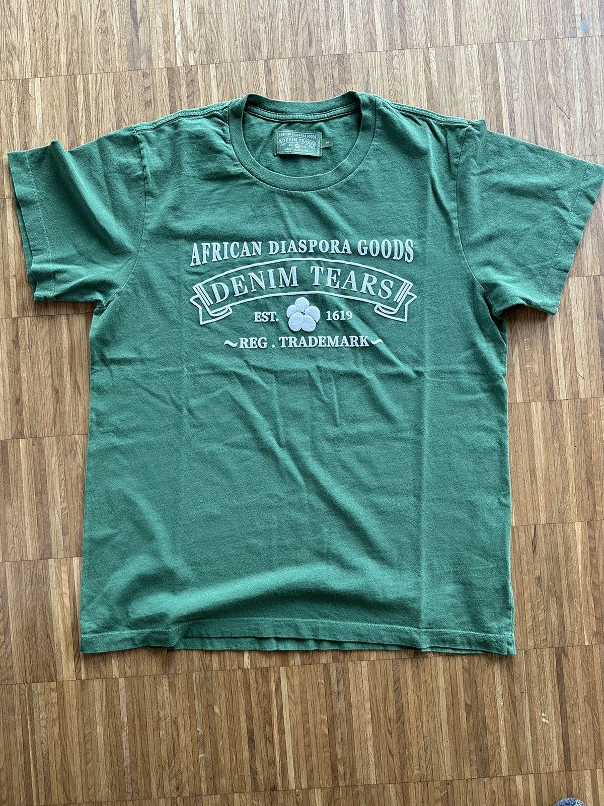 DENIM TEARS ADG tee in washed green (Large) | Grailed