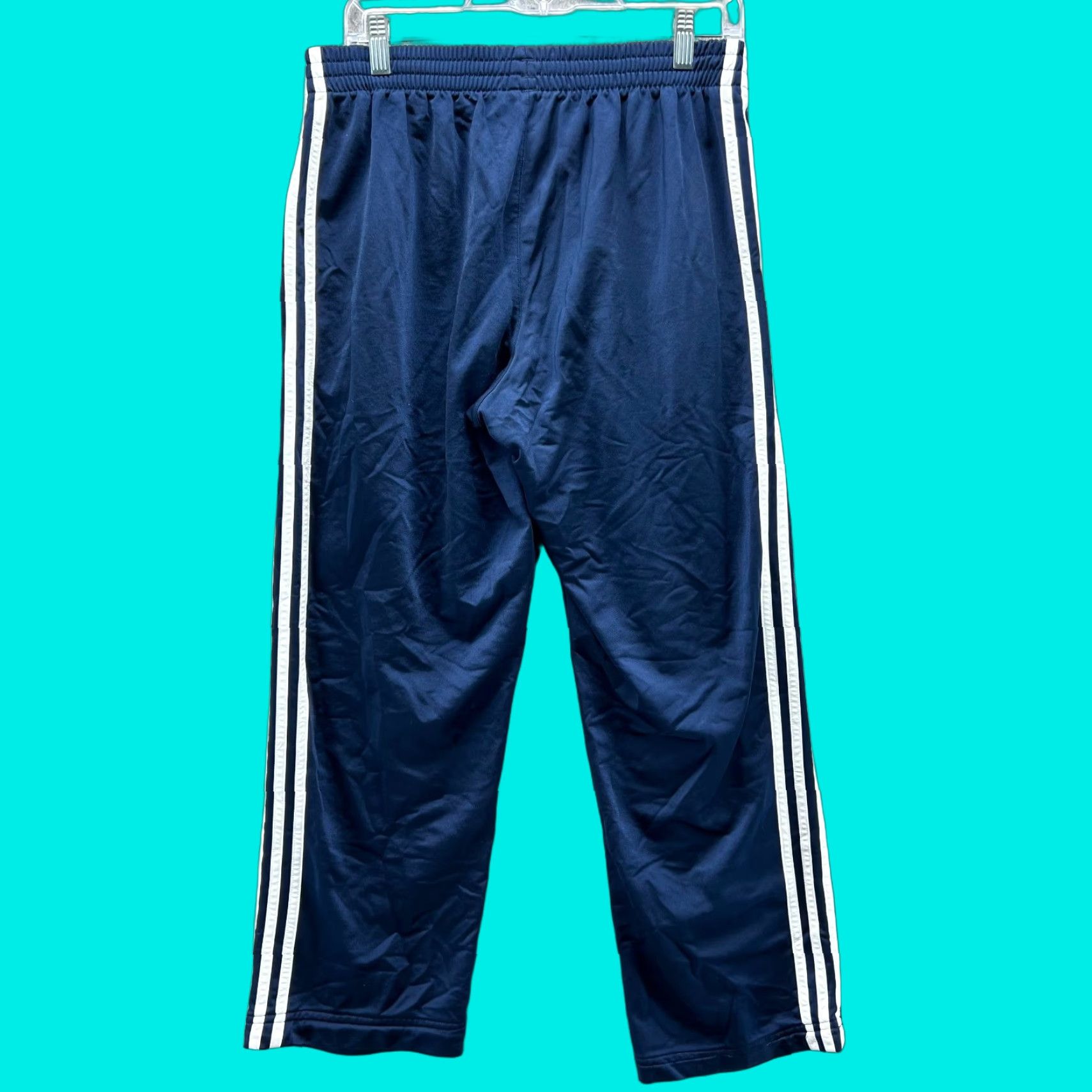 Adidas VINTAGE Adidas Pants Mens M Blue Navy Straight Gym Straight Trefoil 90s Y2k Pants Mens M Blue Navy Straight 90s Adidas Size US 31 - 1 Thumbnail
