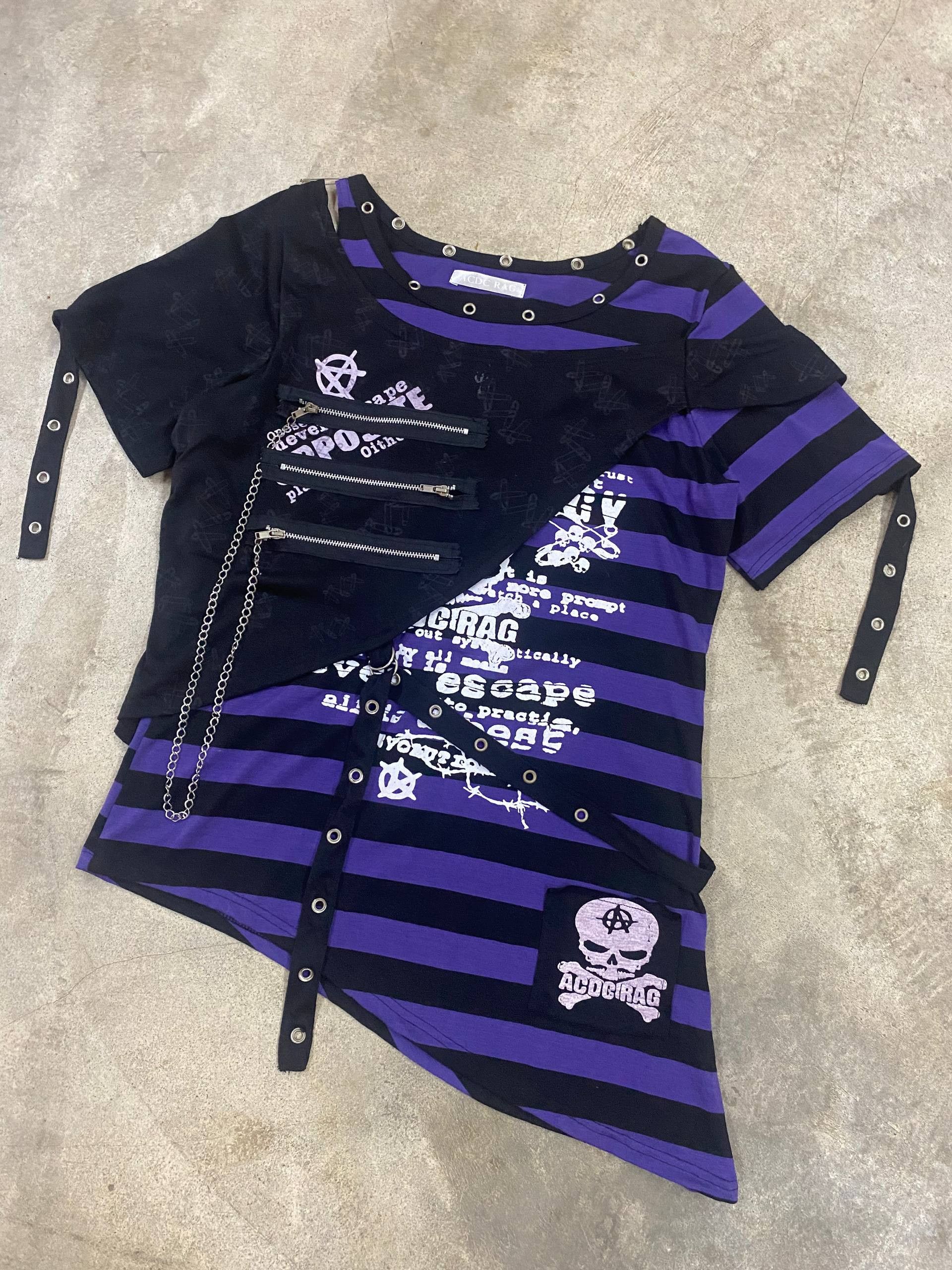 Seditionaries ACDC RAG Skull Punk Gothic Bondage T-shirt Size S / US 4 / IT 40 - 2 Thumbnail
