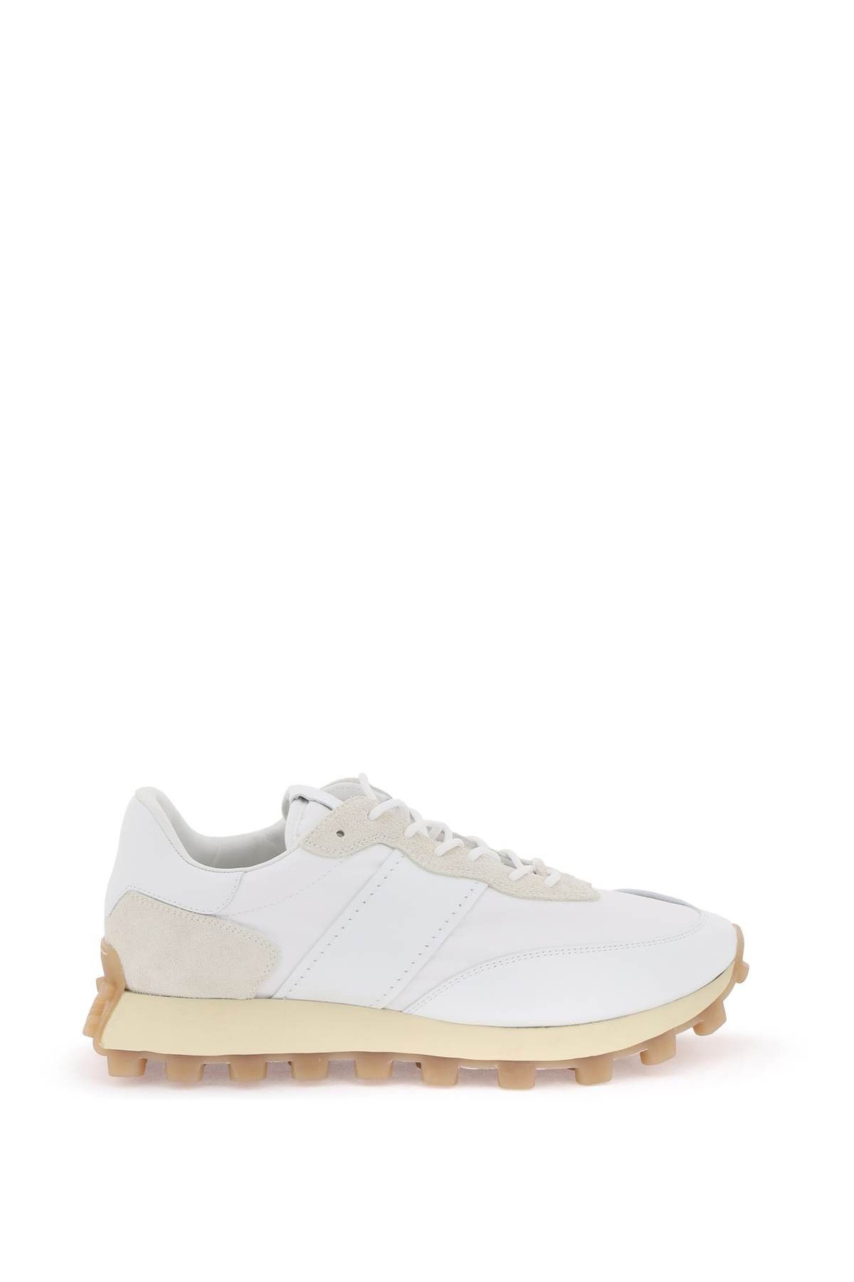 image of Tods Tod's Leather And Fabric 1T Sneakers in Bianco Bianco Lana, Men's (Size 7)