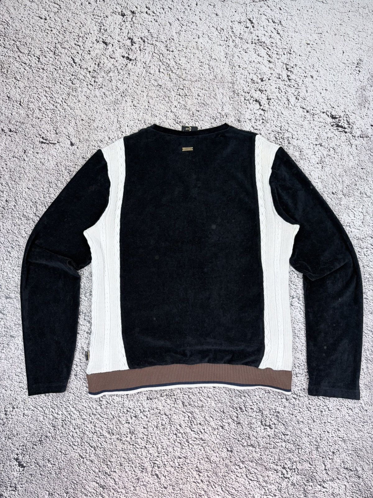 Just Cavalli ⁠Just Cavalli Y2K Archive Velour Cable Knit V-Neck Sweater L Size US L / EU 52-54 / 3 - 10 Thumbnail