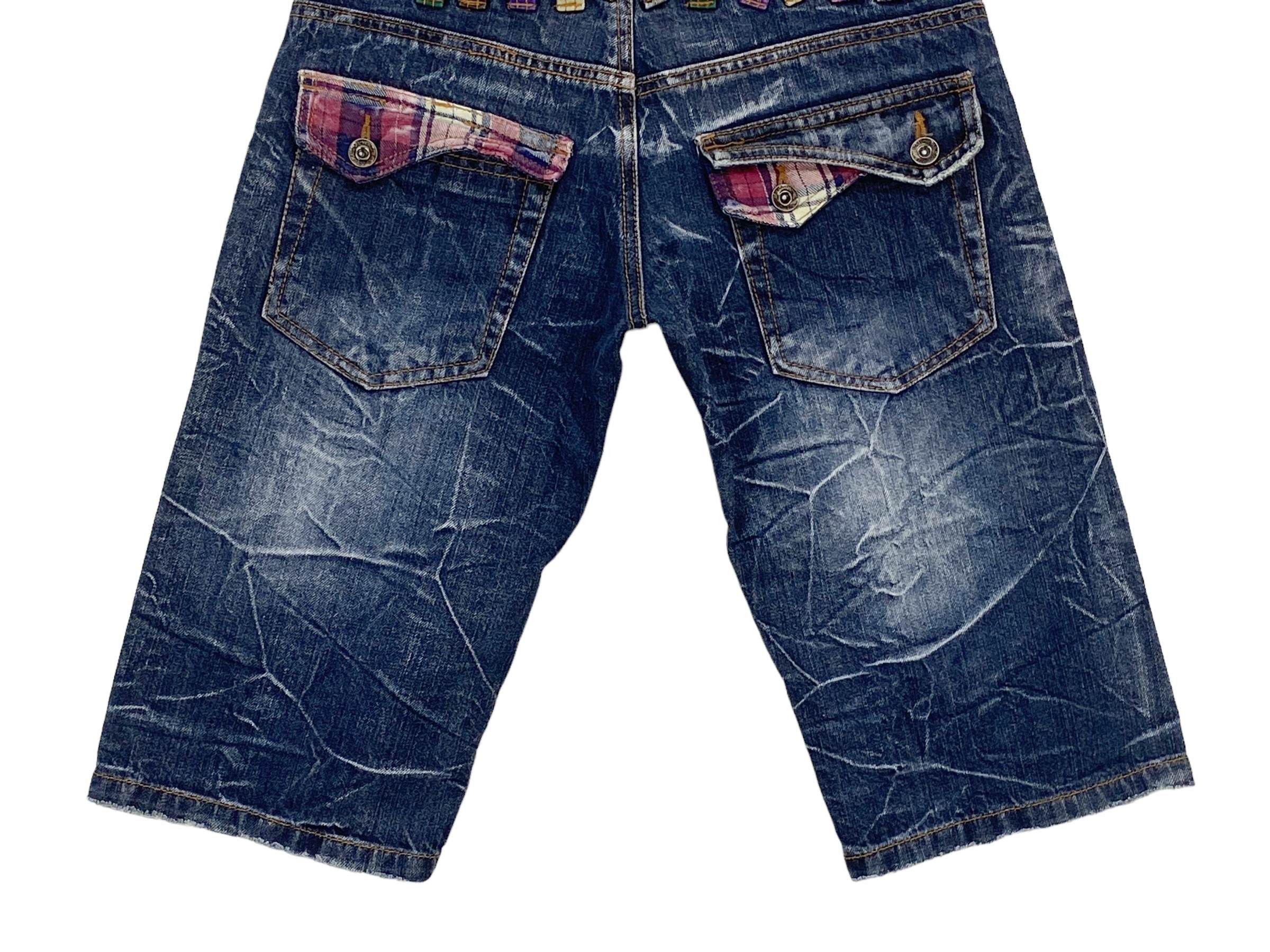 Japanese Brand Nylaus Short Jeans Double Waist Jeans Japanese Jeans Size US 29 - 7 Thumbnail