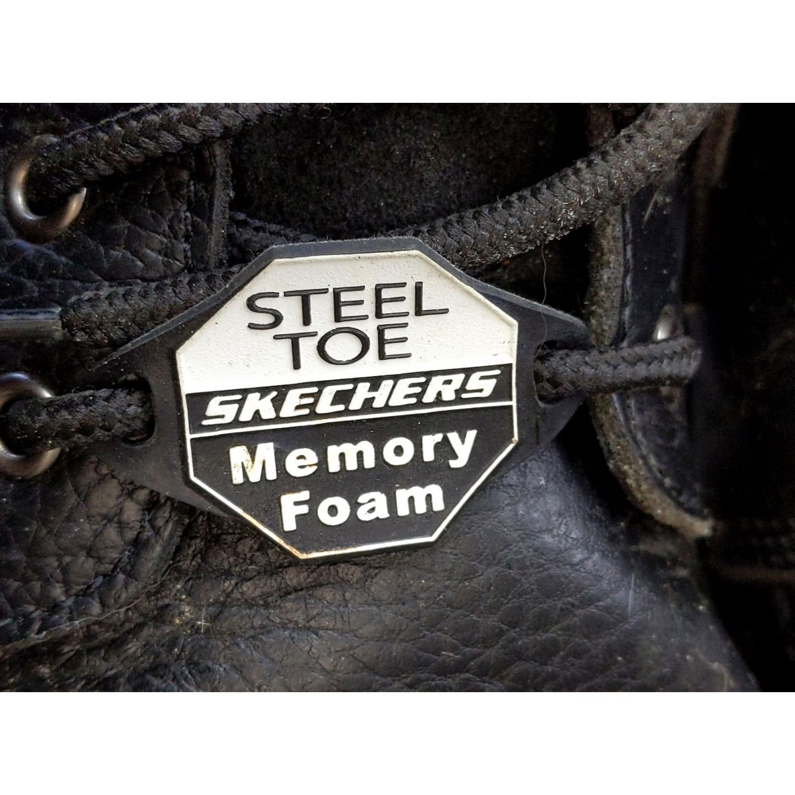 SKECHERS Skechers Boots Womens Size 11 Black Leather Ankle Steel Toe Work 76561 Combat Size US 11 / IT 41 - 7 Thumbnail