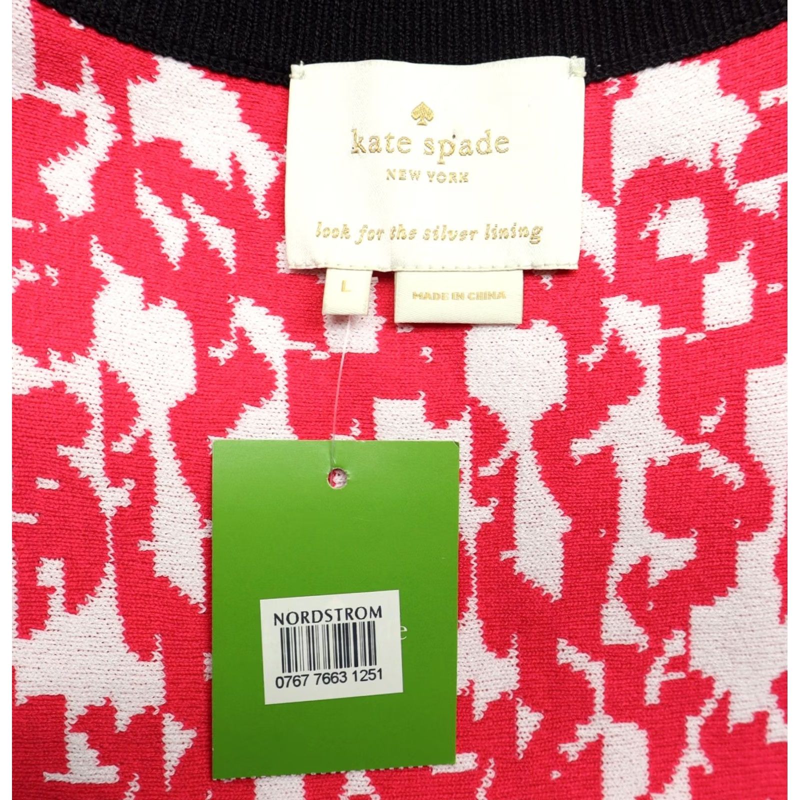 Vintage kate spade new york Women's Floral Jacquard Knit Dress In Dive Right In Geranium Sz L NEW Size L / US 10 / IT 46 - 5 Thumbnail