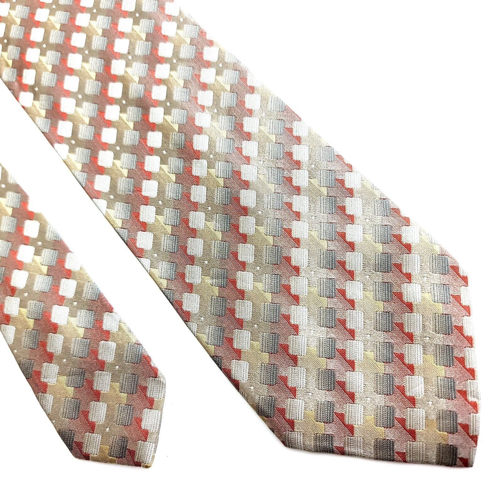 Van Heusen Van Heusen Brown Tan Red Woven Geometric Stain Resistant Sil Size ONE SIZE - 1 Thumbnail